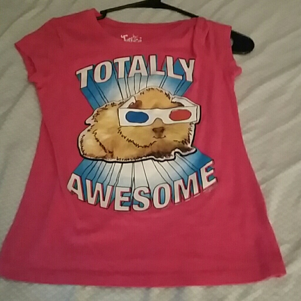 Pink hamster totally awesome tee shirt